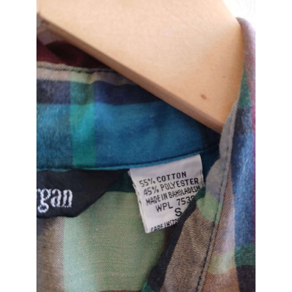 Ashleigh Morgan Womens Plaid Button Down Shirt Multi Color Long Sleeve Top - Picture 3 of 4